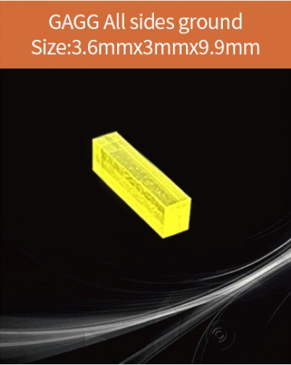 GAGG Ce scintillation crystal, GAGG Ce crystal, GAGG scintillator, Ce:Gd3Al2Ga3O12 crystal, 3.6x3x9.9mm