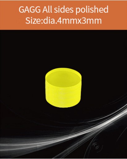 GAGG Ce scintillation crystal, GAGG Ce crystal, GAGG scintillator, Ce:Gd3Al2Ga3O12 crystal, dia.4x3mm